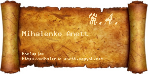 Mihalenko Anett névjegykártya